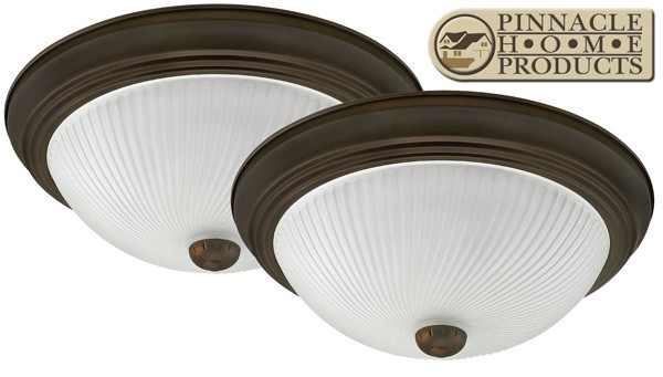 Pinnacle Oil Rubbed Bronze Flush Mount 13" Ceiling Light Case Pack of 2
