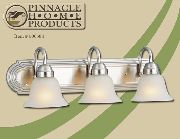 Pinnacle Satin Nickel Bathroom Vanity 3 Light