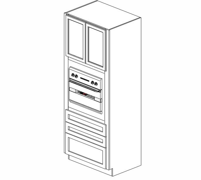 OC3384B Gramercy White Single Oven Cabinet   #