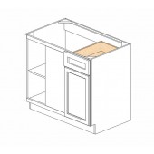 BBLC42/45-39"W Ice White Shaker Blind Base Corner Cabinet #